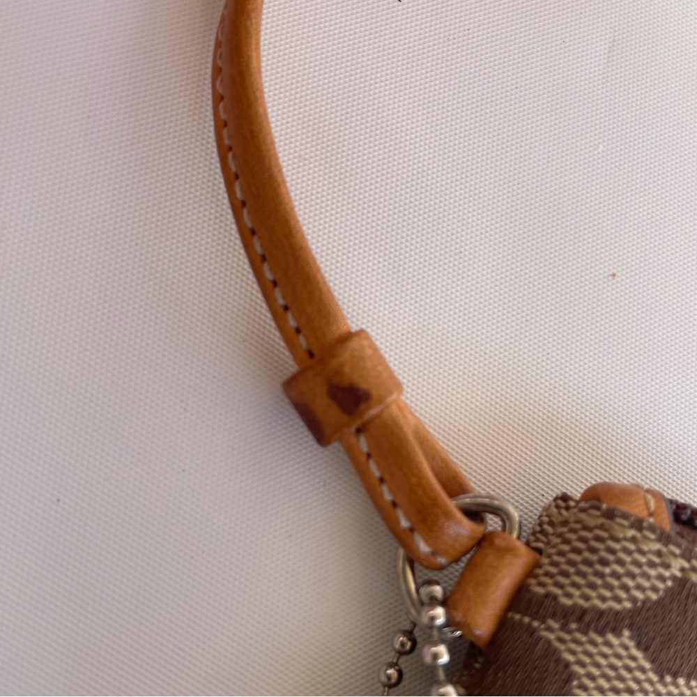 Coach Tan and Brown Signature Wristlet - Picture 3 of 4